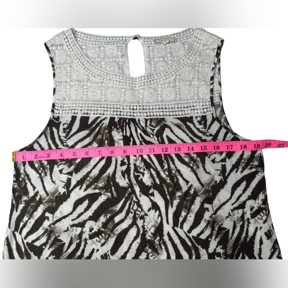 Pleione Zebra Print Sleeveless Blouse Size L - Picture 4 of 9